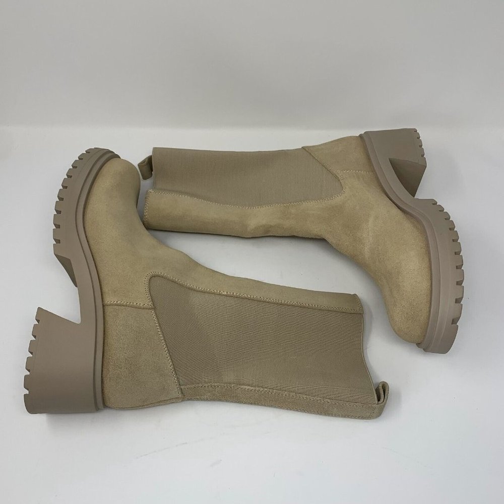 Steve Madden Hesitant HESI02S1 Chelsea Boots Women's 10 Sand Suede Pull On S0536 - Picture 2 of 11